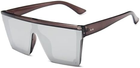 

Женские классические квадратные солнцезащитные очки с плоской верхней частью, фиолетовое зеркальное покрытие, защита от ультрафиолета UV400 (2026 год) MTZJH, Grey Silver