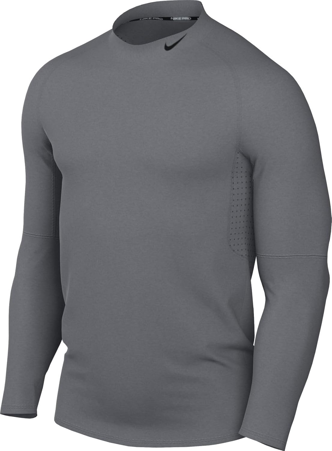 

Мужская облегающая футболка для фитнеса Nike Pro Slim-Fit Dri-FIT с воротником-стойкой и длинным рукавом, Smoke Grey, Серый, Мужская облегающая футболка для фитнеса Nike Pro Slim-Fit Dri-FIT с воротником-стойкой и длинным рукавом, Smoke Grey