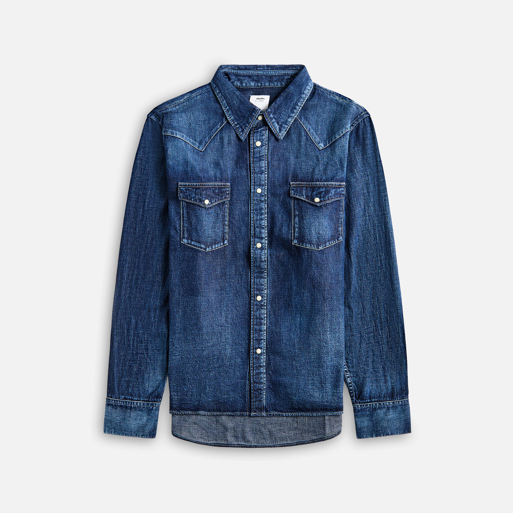 

Рубашка Visvim Social Sculpture Shirt Dmgd, цвет Indigo