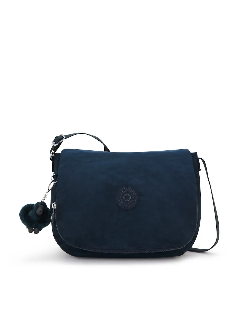 

Средняя женская сумка через плечо с клапаном и кольцом для ключей Kipling, темно-синий