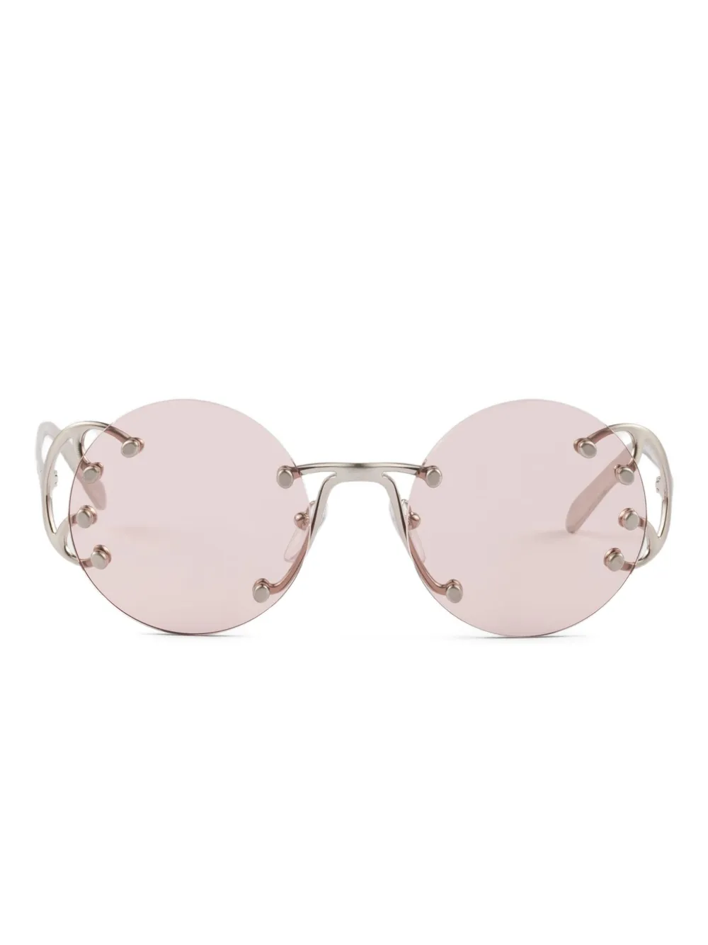 

Круглые солнцезащитные очки в металлической оправе Prada Eyewear, серый