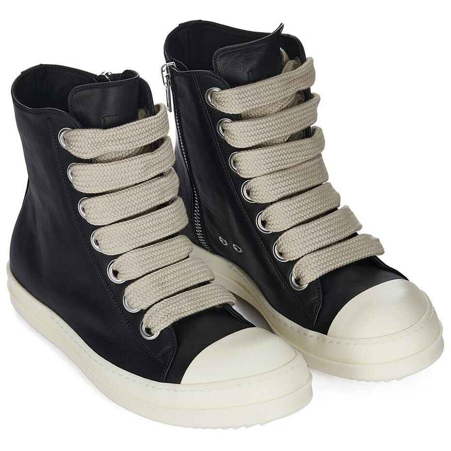 Кроссовки RICK OWENS Jumbo Laces Skateboarding Shoes Men High-top Black, черный — фото 3