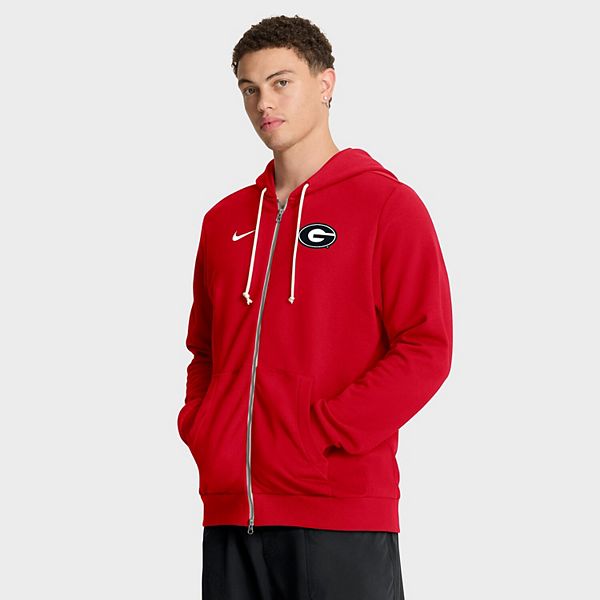 Мужская красная худи georgia bulldogs 2025 sideline standard issue dri-fit на молнии Nike — фото 2