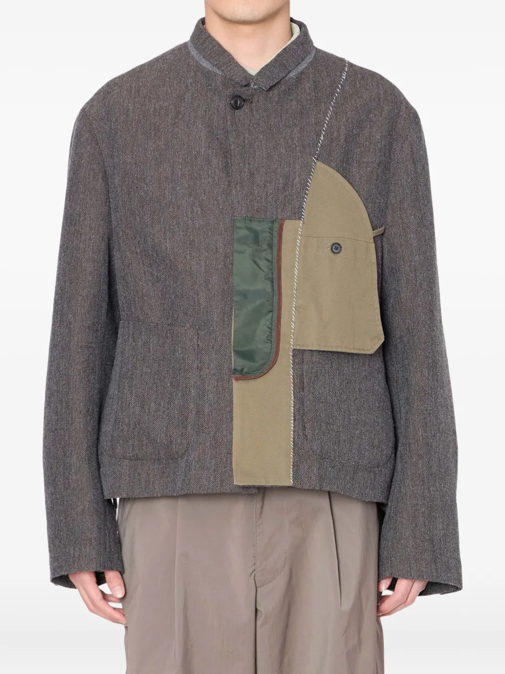 

Куртка с узором в елочку Kolor, серый