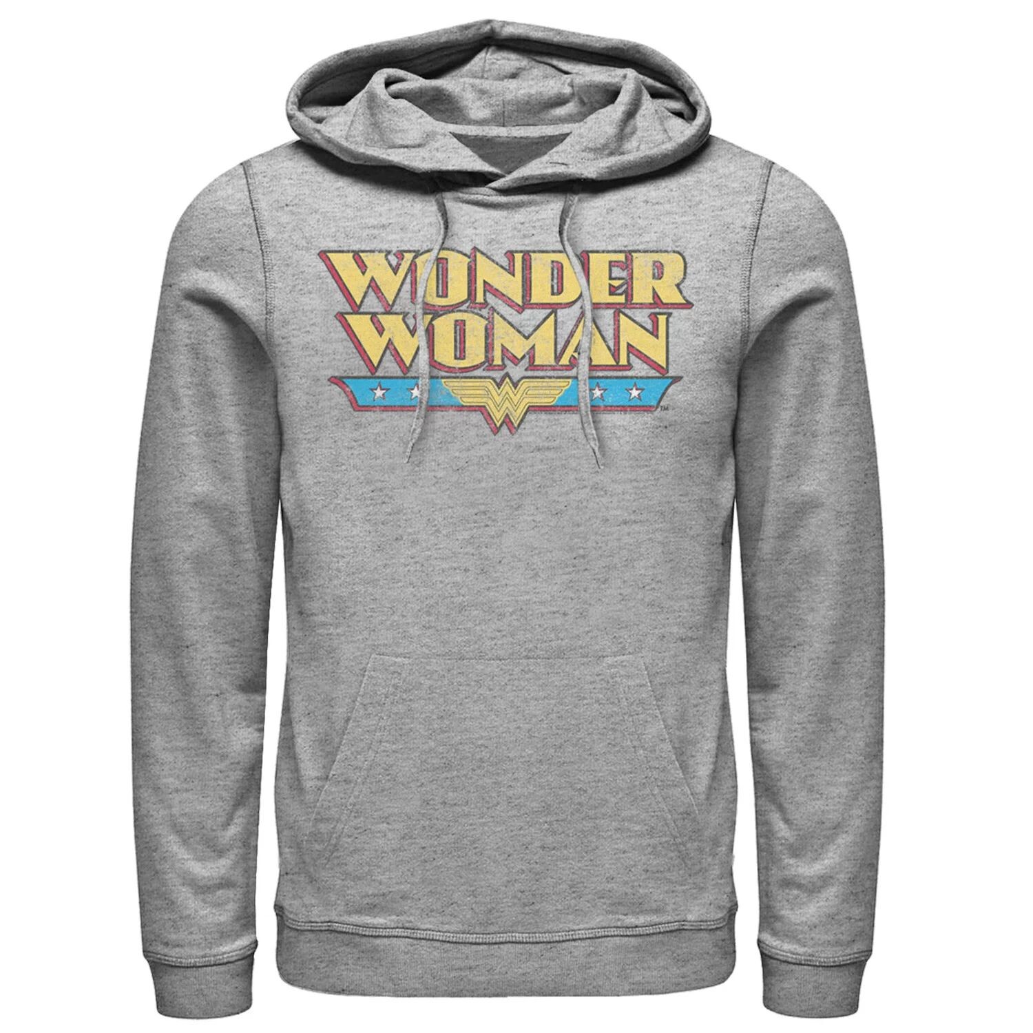 

Мужская худи с винтажным рваным логотипом Wonder Woman DC Comics