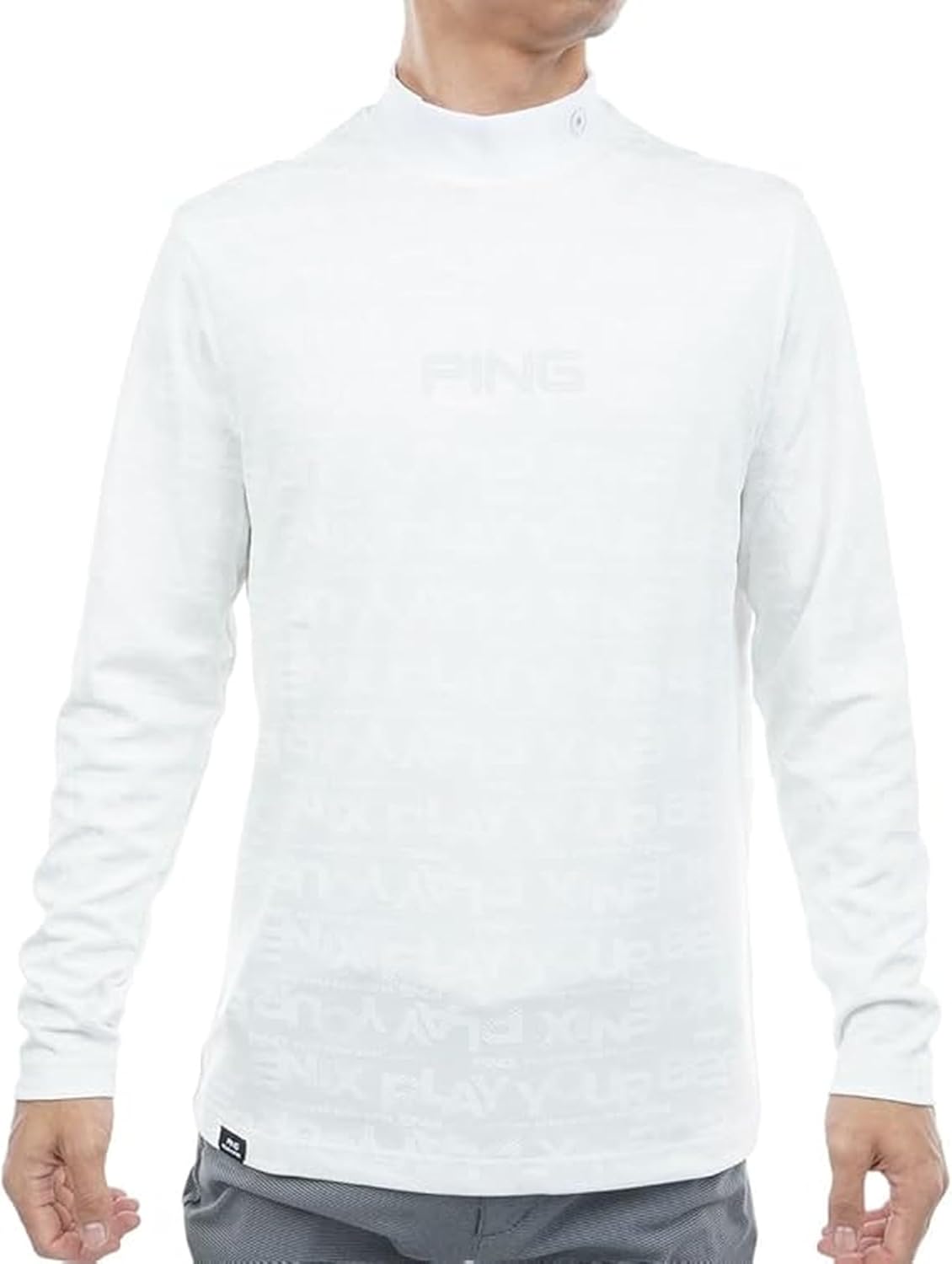 

Рубашка с длинным рукавом и высоким воротником Pin Apparel 621-5266900 для мужчин (жаккардовый логотип) / для гольфа, 030белый, LL Ping Apparel