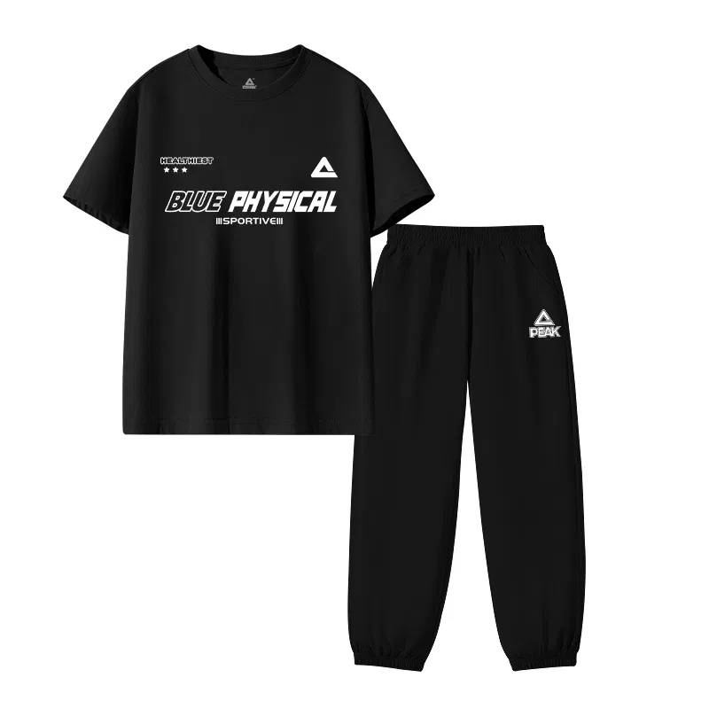 Спортивный костюм для детей PEAK Black/PK Pure White Letter