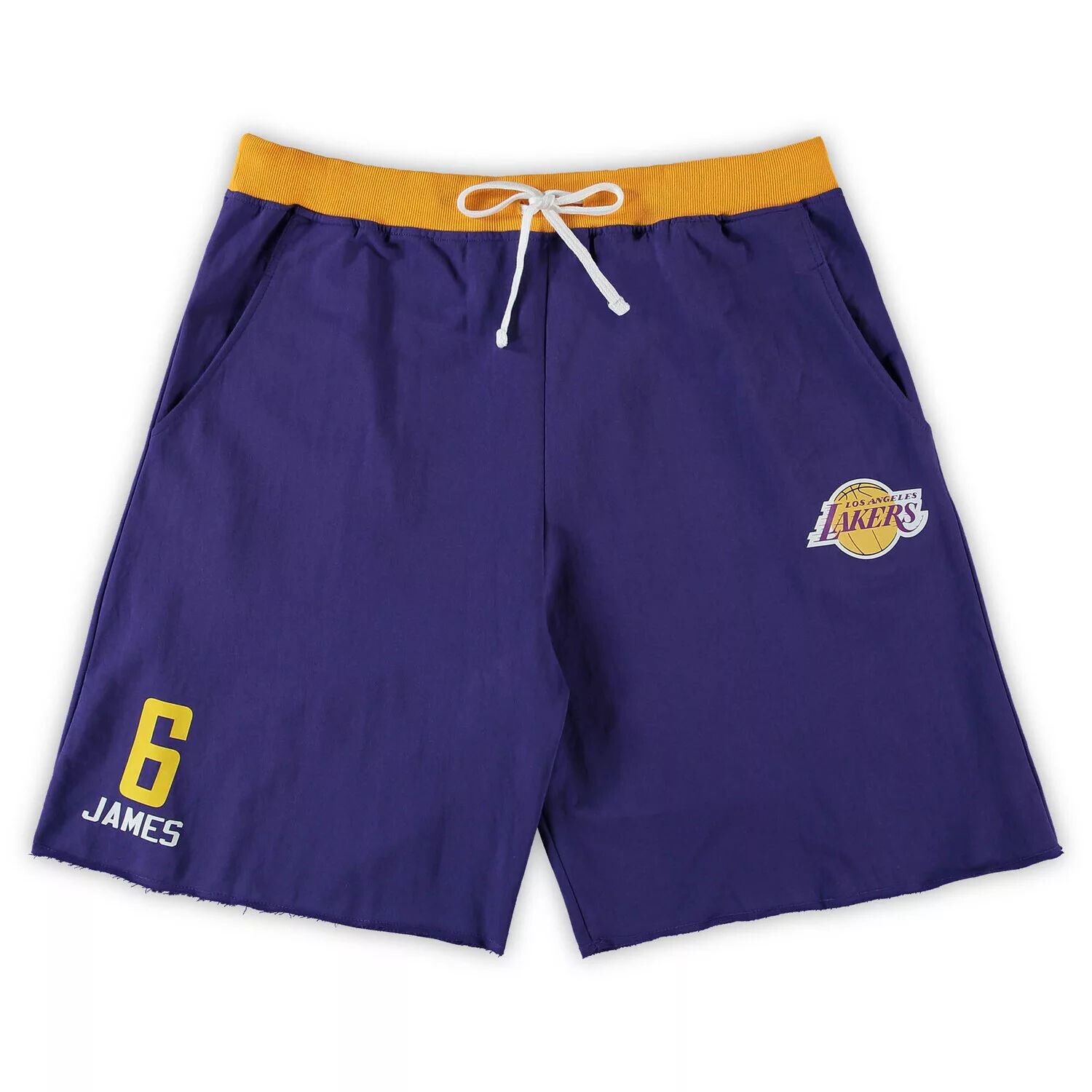 

Мужские шорты LeBron James Purple Los Angeles Lakers Big & Tall French Terry с именем и номером
