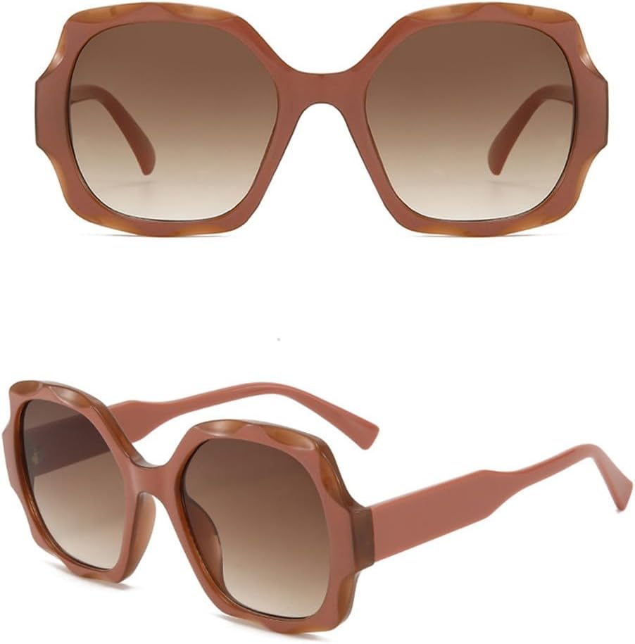 

Винтажные солнцезащитные очки большого размера 2027 года для женщин. Стильные градиентные очки для отдыха на природе. Модные солнцезащитные очки MTZJH, Jelly Brown-brown