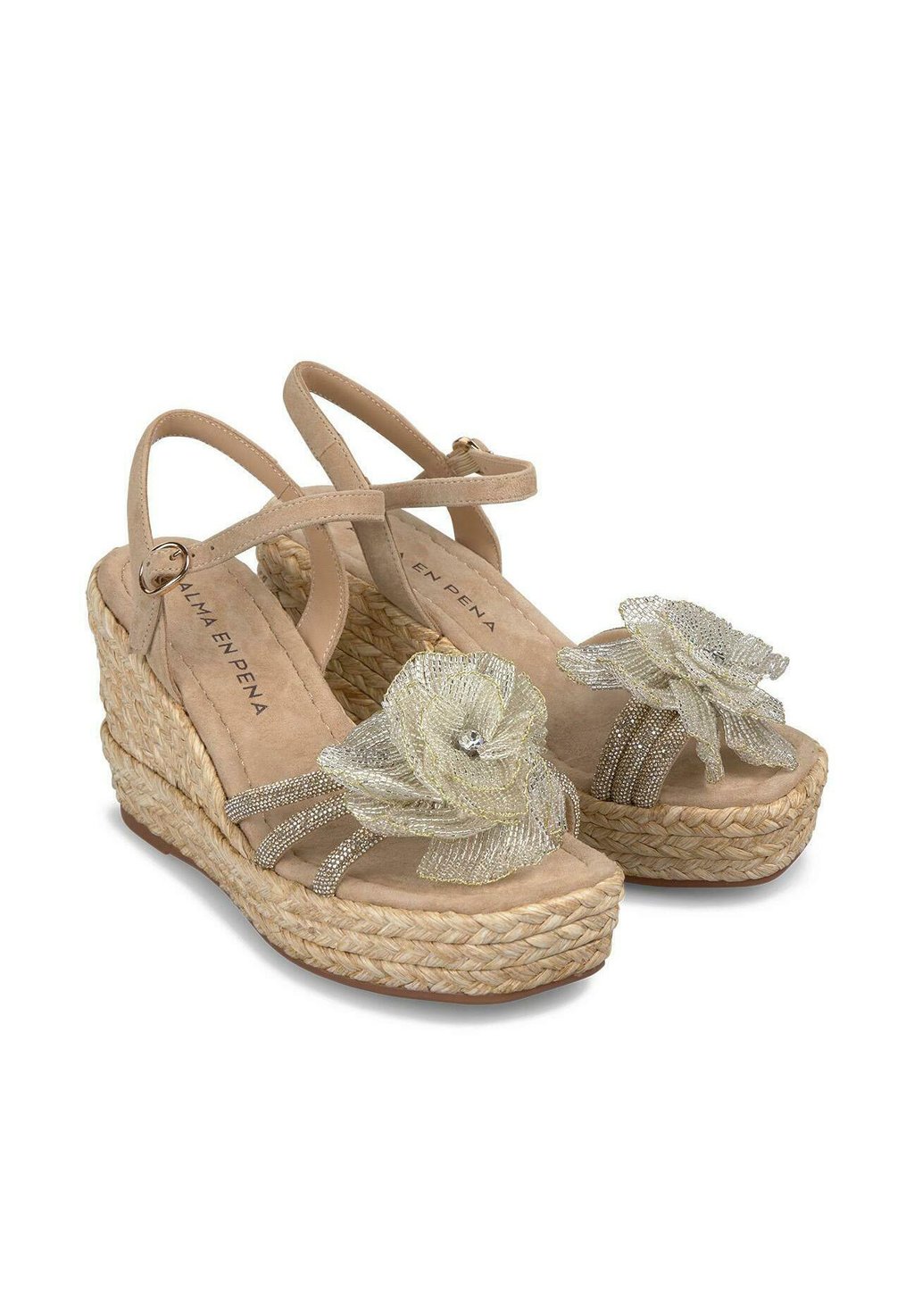 Босоножки на танкетке FLOR DE PEDRERÍA - High heeled sandals Alma en Pena, светло-коричневый — фото 3