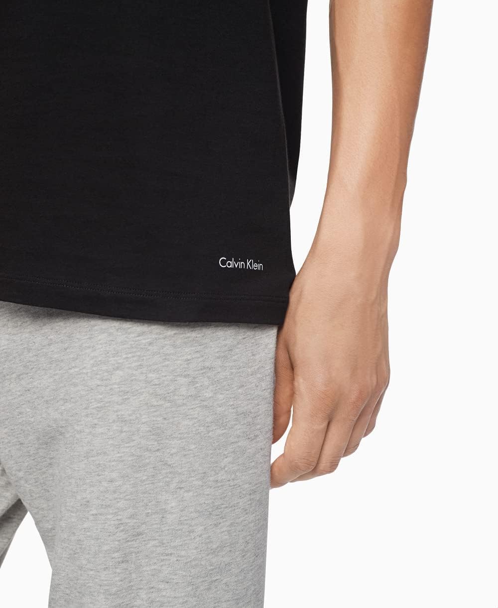 Комплект из 3 мужских классических хлопковых маек Calvin Klein, 3 Classic Black Vneck — фото 3