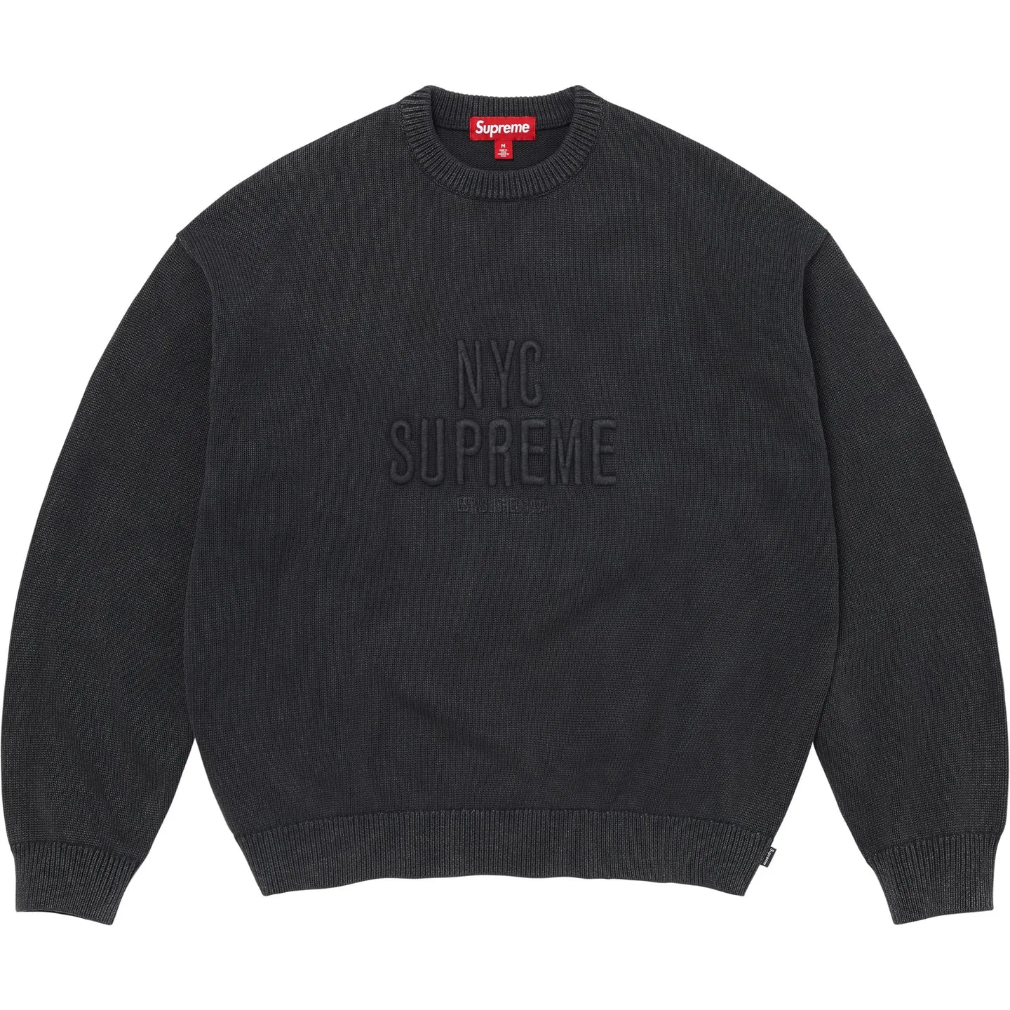 Свитер Supreme Overdyed Raised Unisex черный
