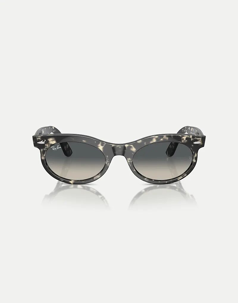 

Солнцезащитные очки Ray-Ban Wayfarer овальной формы с серыми линзами в цвете «серый гавана»