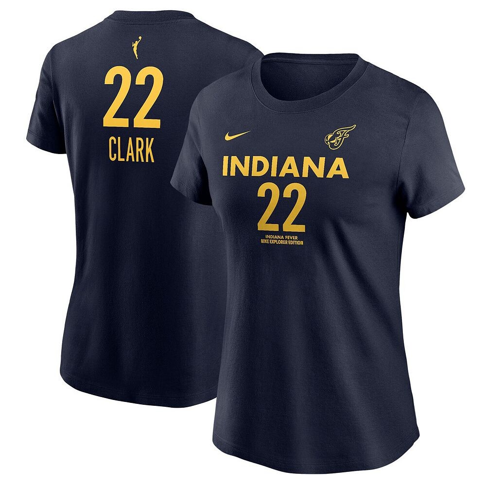 Женская футболка Nike Caitlin Clark Navy Indiana Fever 2024 WNBA Draft Explorer Edition с именем и номером игрока, цвет Wnb Navy — фото 2