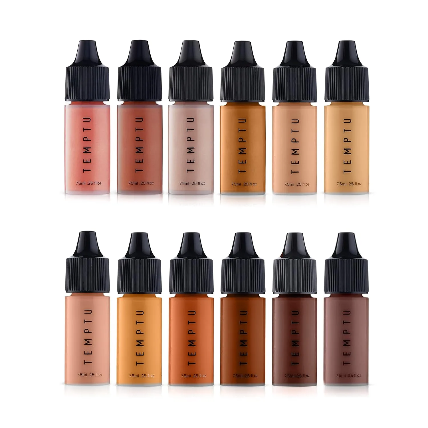 Набор TEMPTU Perfect Canvas Airbrush Foundation, Blush, Highlighter: стойкий макияж, регулируемая плотность покрытия | Для увлажненной и здоровой кожи | Полуматовый, естественный финиш