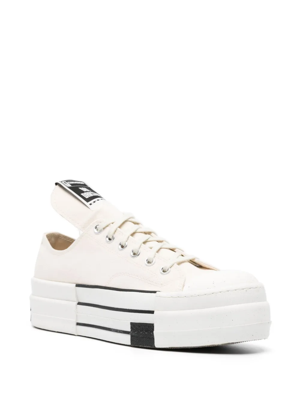 Кроссовки на шнуровке из коллаборации с DRKSHDW Converse, нейтральный — фото 2