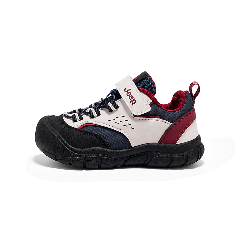 

Термообувь для детей с противоскользящим верхом из ткани, устойчивым к ударам и истиранию, низкие Jeep, starry красный leather upper