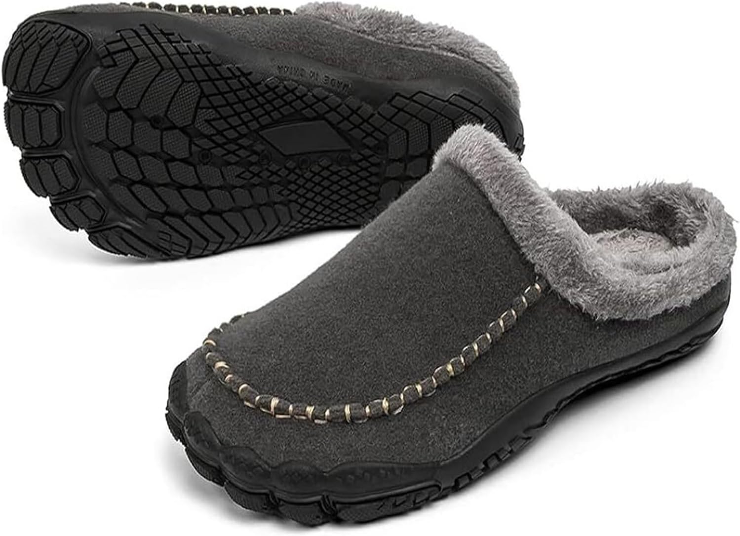 

Мужские тапочки-мюли на шлепке, домашние и уличные, теплые, мягкие и комфортные, с растягивающейся тканью Generic, серый