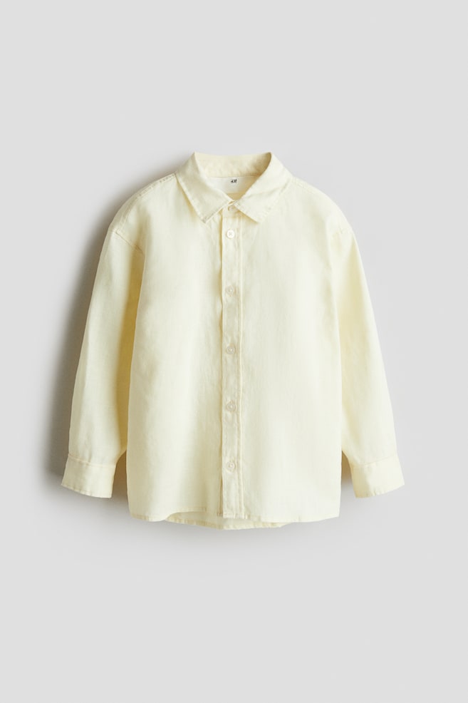 

Льняная рубашка свободного покроя H&M, желтый