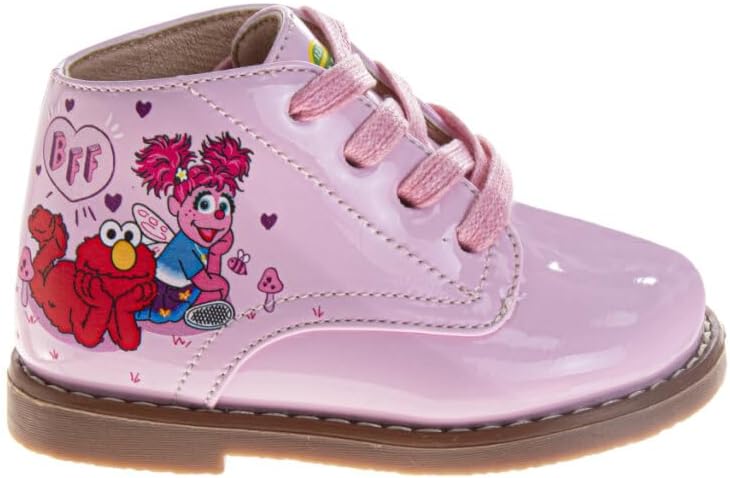 JOSMO Baby Boys Girls Unisex Walking Shoes First Step Walker Lightweight Synthetic Non-Slip High top (Infant-Toddler), Pink - Sesame Street — фото 2