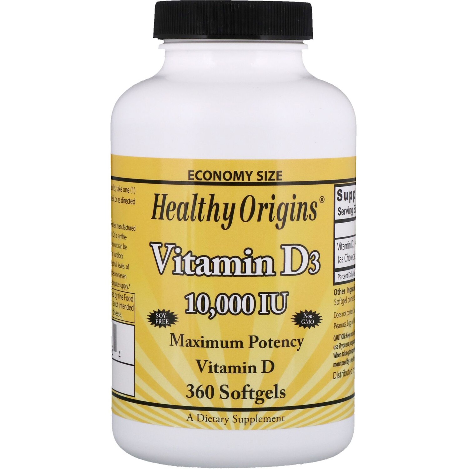 

Healthy Origins Витамин D3 10000 МЕ 360 желатиновых капсул