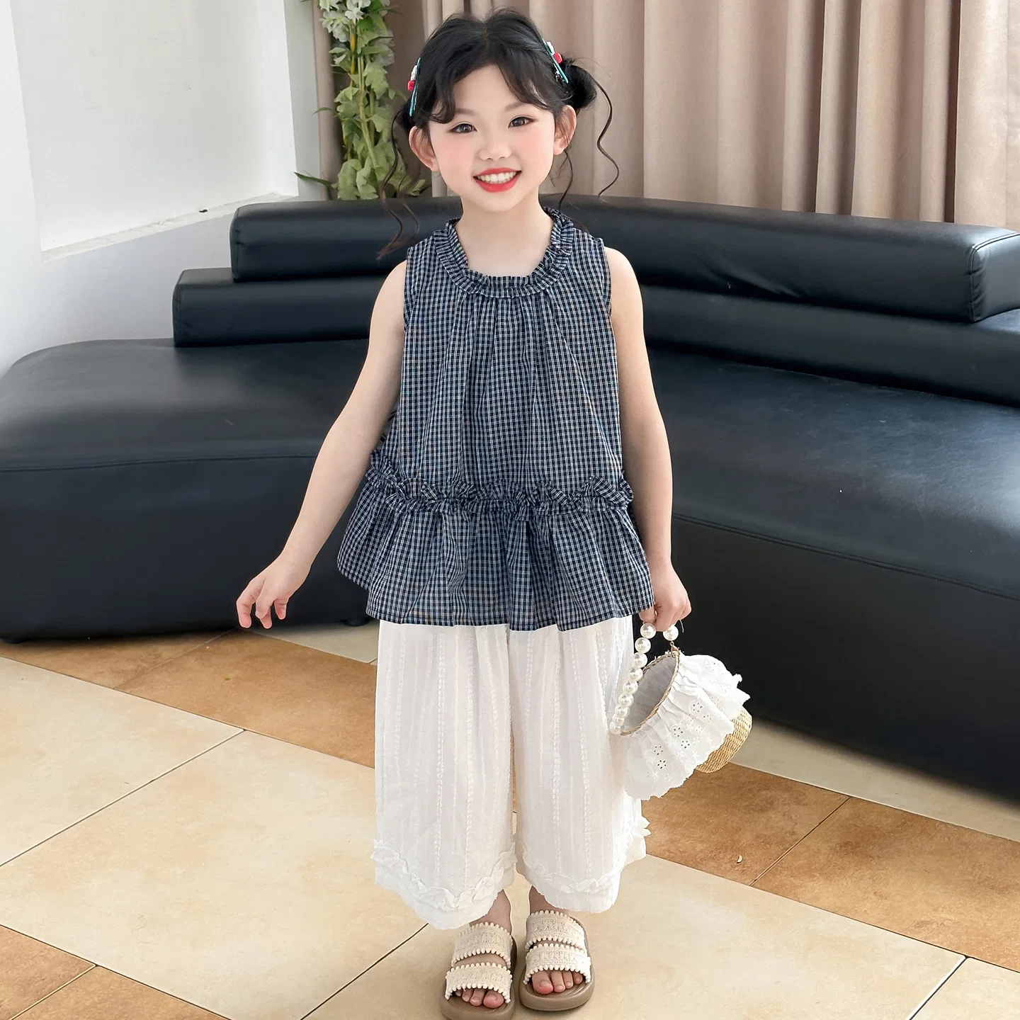 Детский спортивный костюм Disney Pre School Casual Sportswear Черно-белая клетка — фото 4