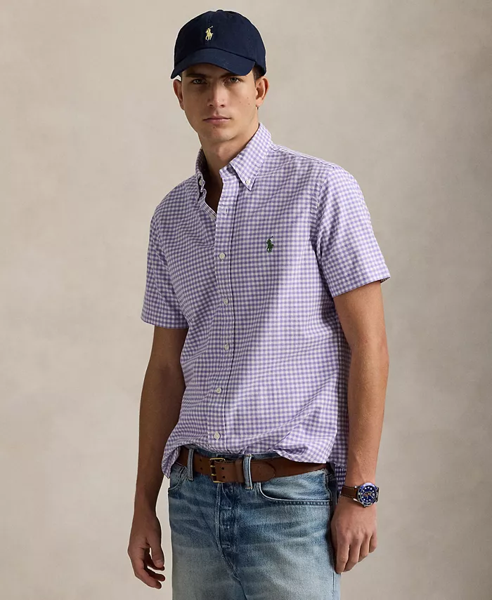 

Мужская классическая оксфордская рубашка в клетку Polo Ralph Lauren, фиолетовый