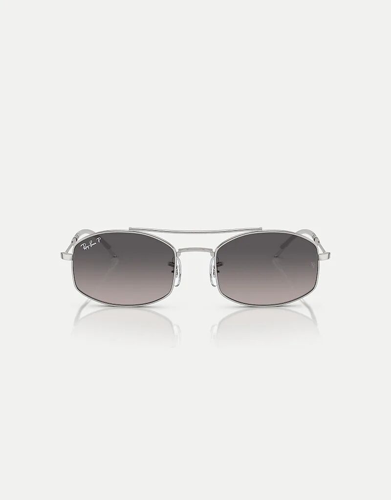 

Солнцезащитные очки Ray-Ban Rb3719 овальной формы с поляризованными серыми линзами серебристого цвета