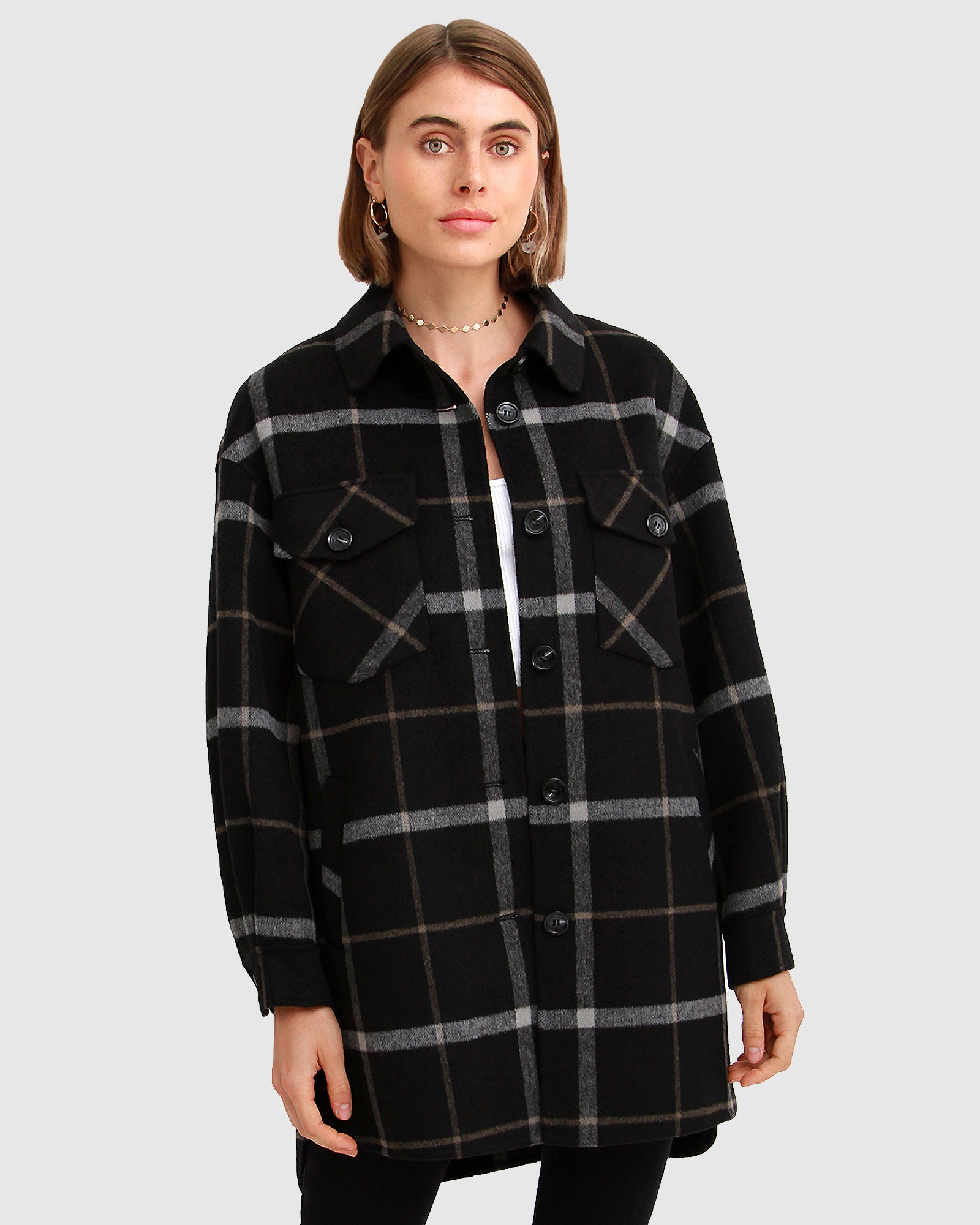 

Клетчатая куртка River's Edge Belle&Bloom, цвет black plaid