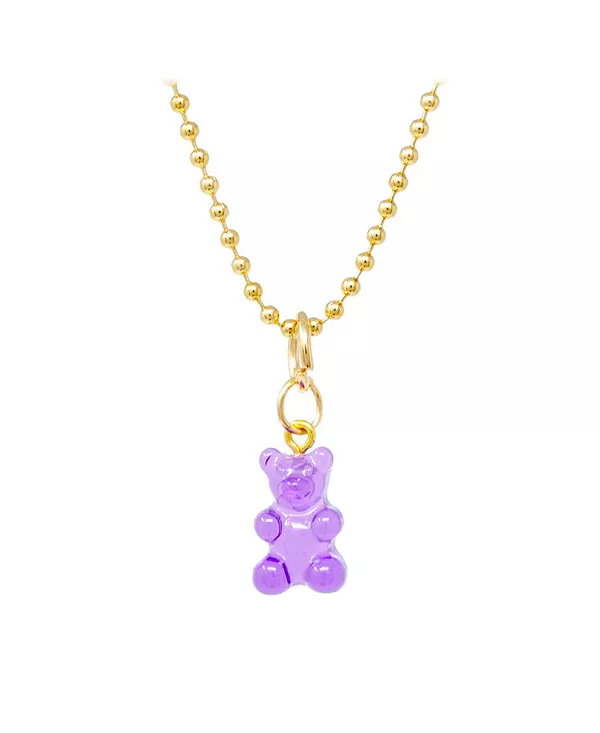 

Фиолетовое ожерелье в виде мармеладного мишки для девочек Zomi Gems, gold