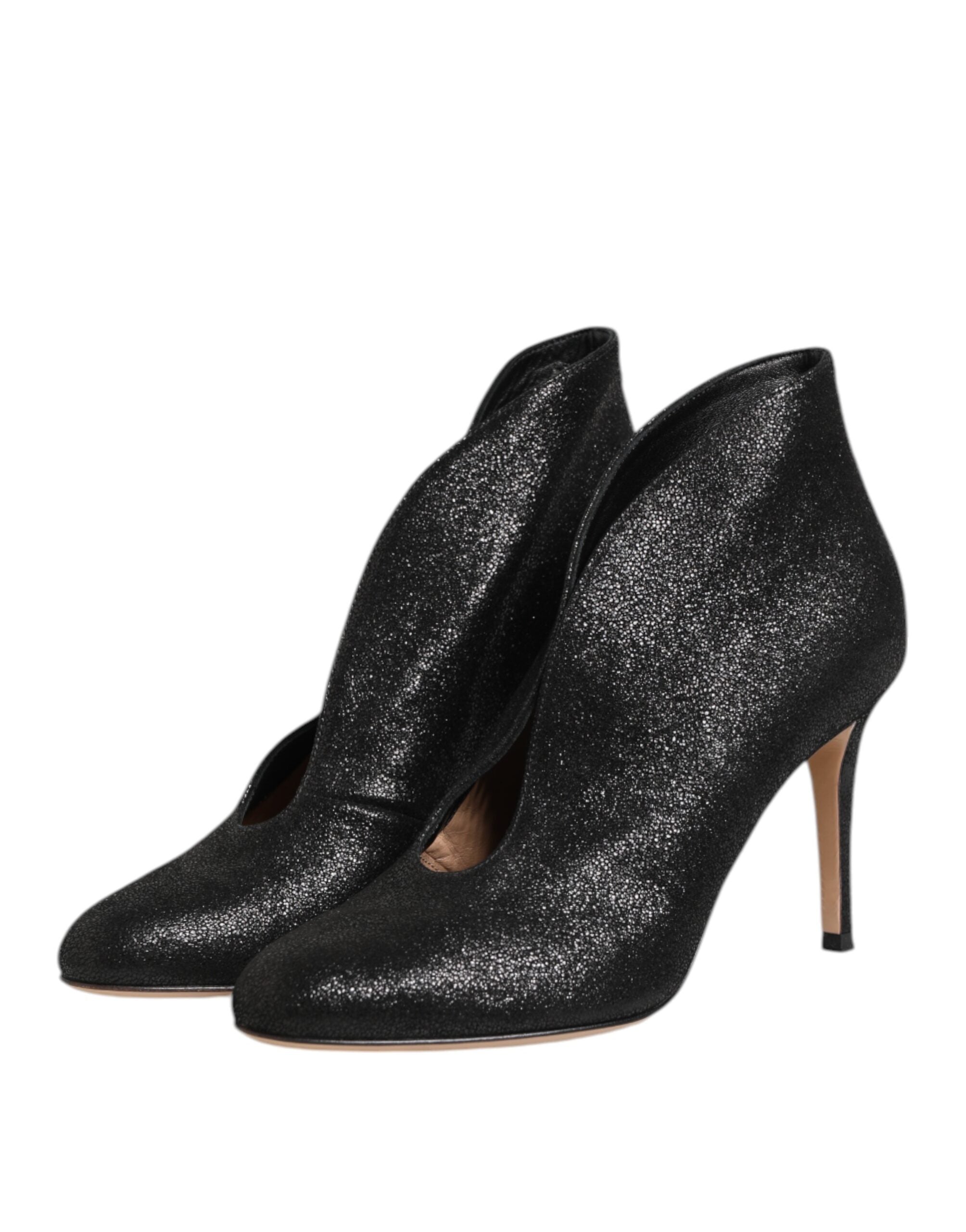 Туфли-лодочки Gianvito Rossi Metallic на шпильках, женские, черный — фото 4