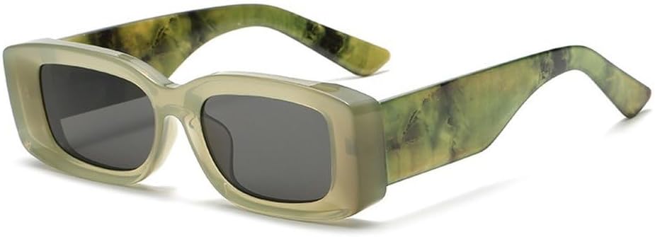 

Модные прямоугольные солнцезащитные очки-гелевые защитные очки для женщин, ретро-узор, для мужчин, градиентные оттенки, защита от УФ-излучения UV400 SKFGNX, Olive Green Gray