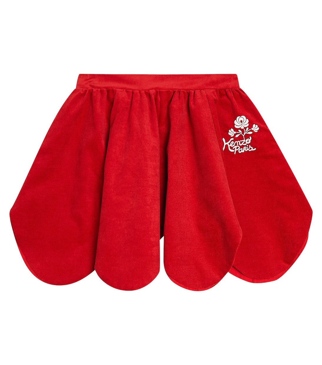 

Хлопковая юбка с зубцами Kenzo Kids, красный