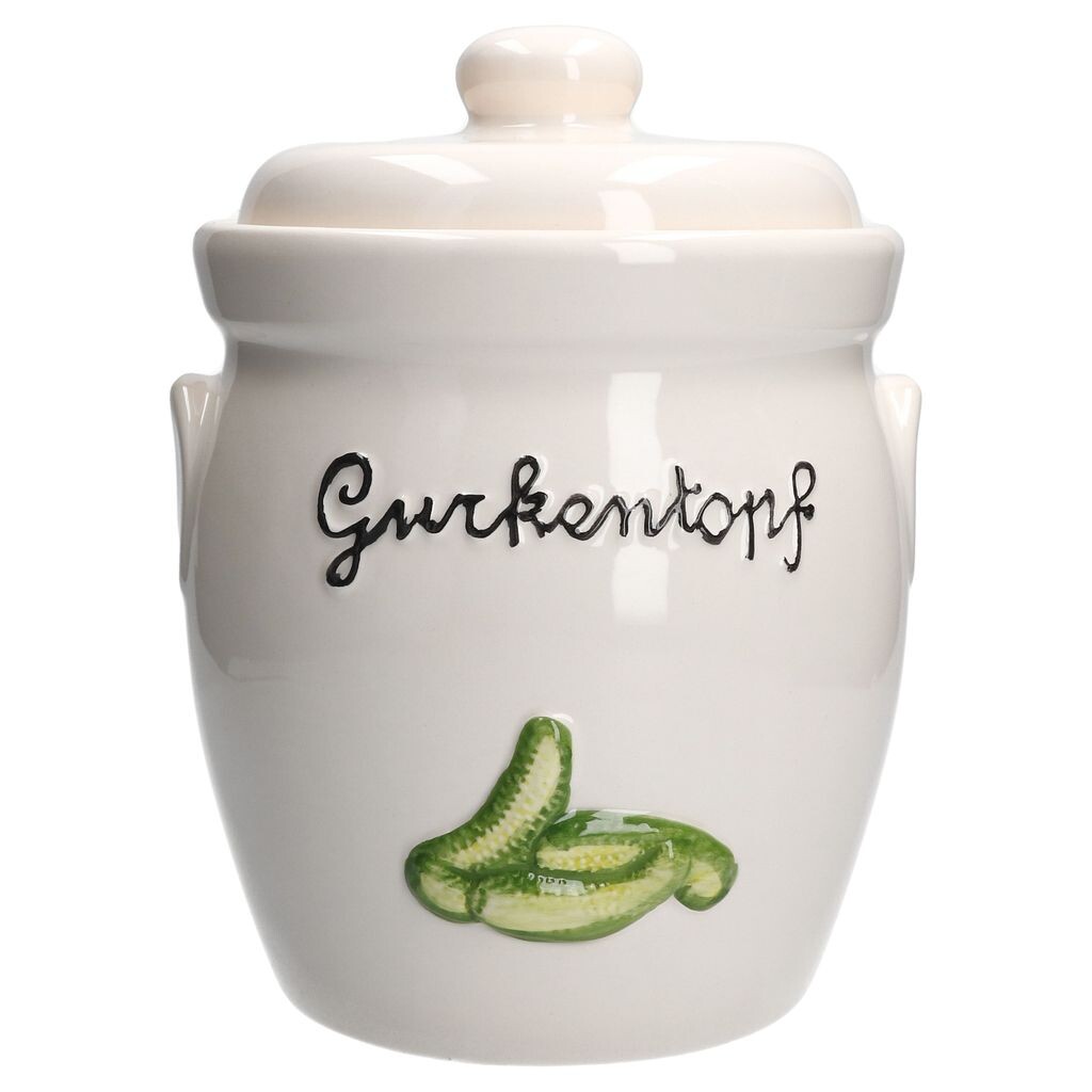 

Кастрюля для огурцов Gürki, 3 литра, фарфоровый, с мотивом белого огурца, кастрюля для брожения, кастрюля для квашеной капусты, кастрюля для рома MamboCat
