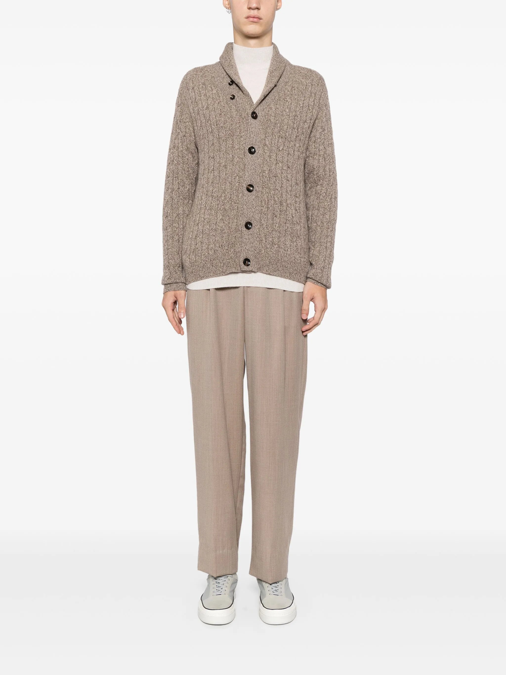 

Кашемировый кардиган Garrick Shawl N.Peal, миндальный