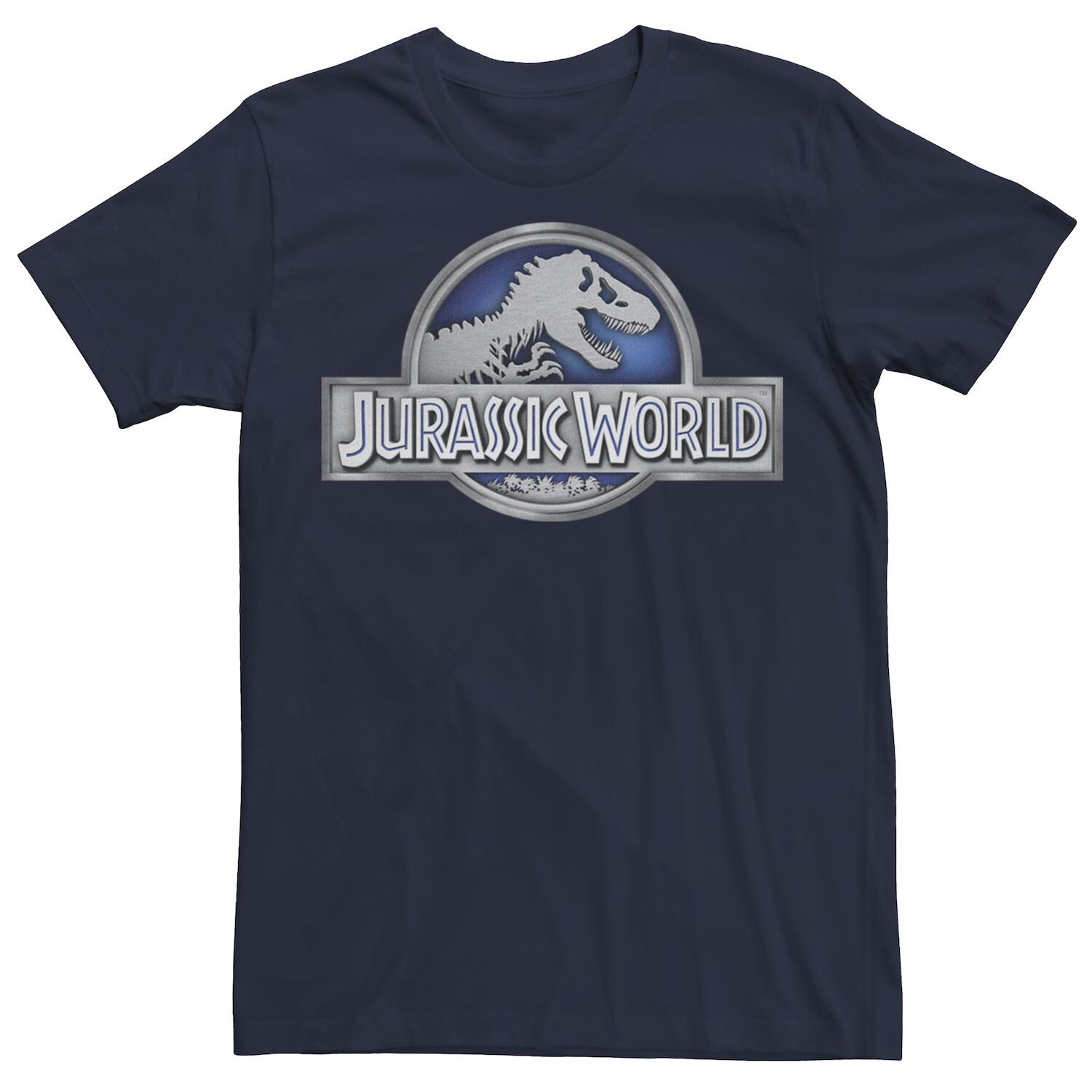 

Мужская классическая футболка с логотипом в виде металлических монет Jurassic World, Blue Licensed Character, синий