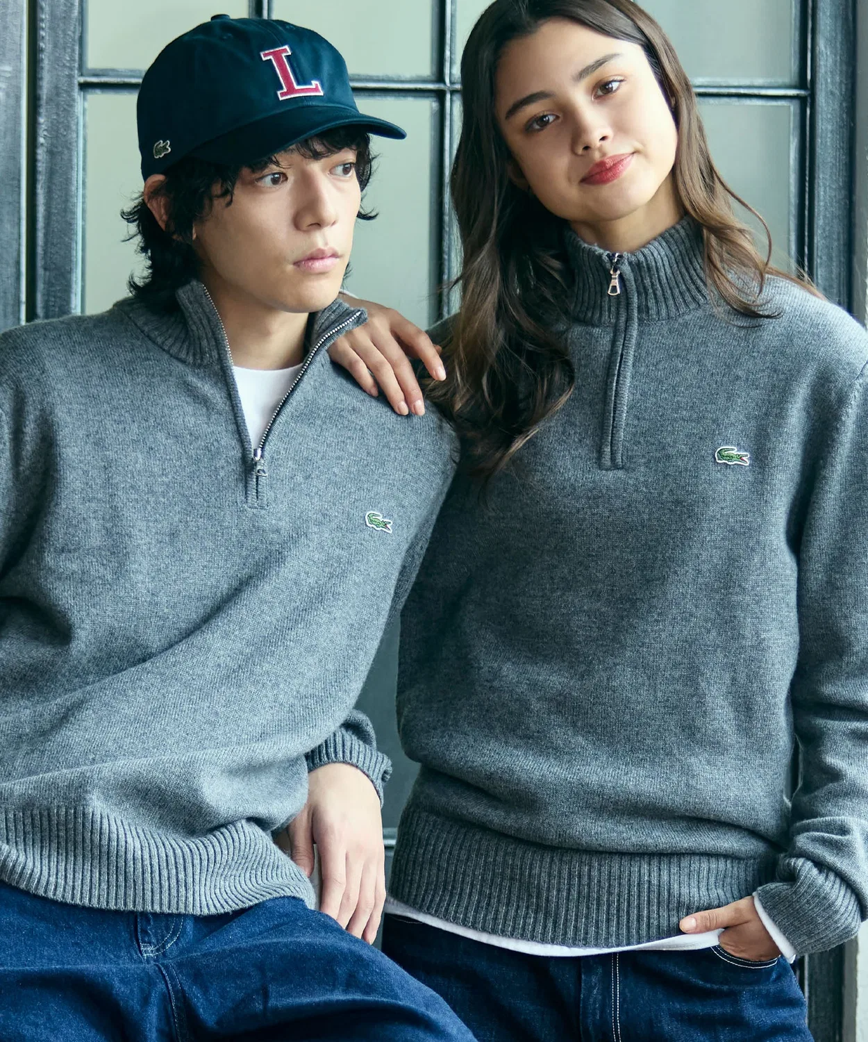 Свитер Lacoste с высоким воротником и молнией, чёрный — фото 4