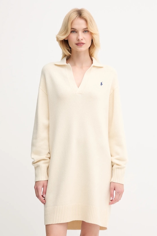 

Платье с шерстью Polo Ralph Lauren, бежевый