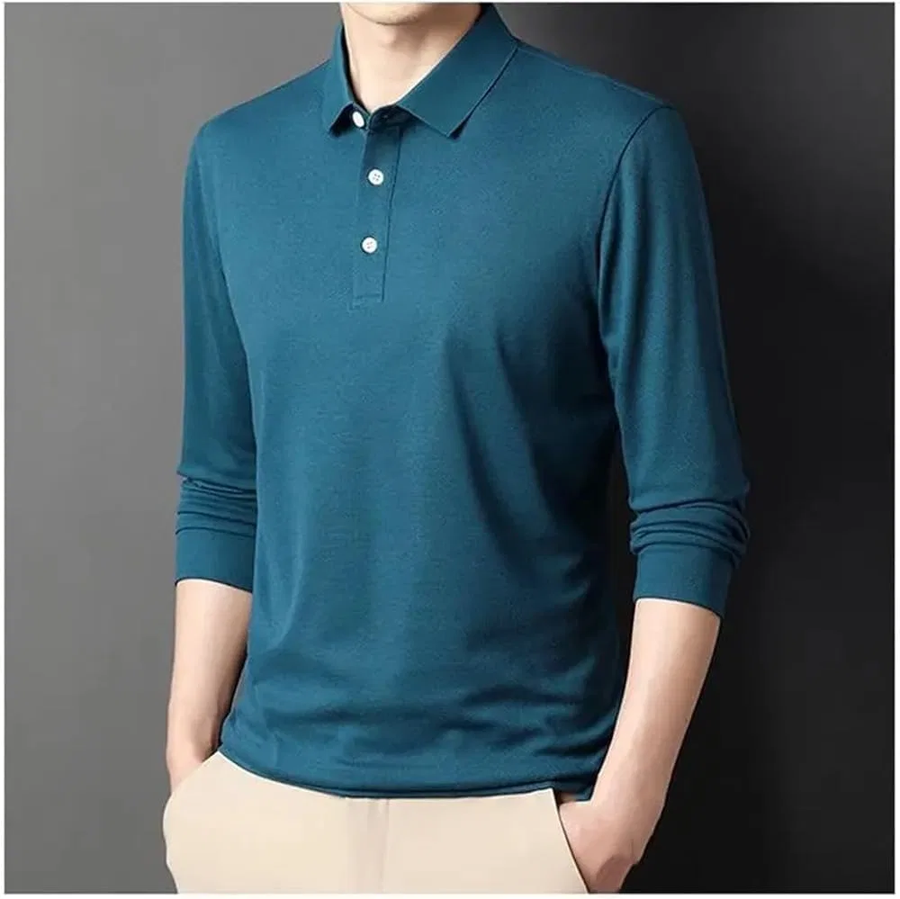 Спортивное поло с длинным рукавом, Quick Dry, Navy Blue