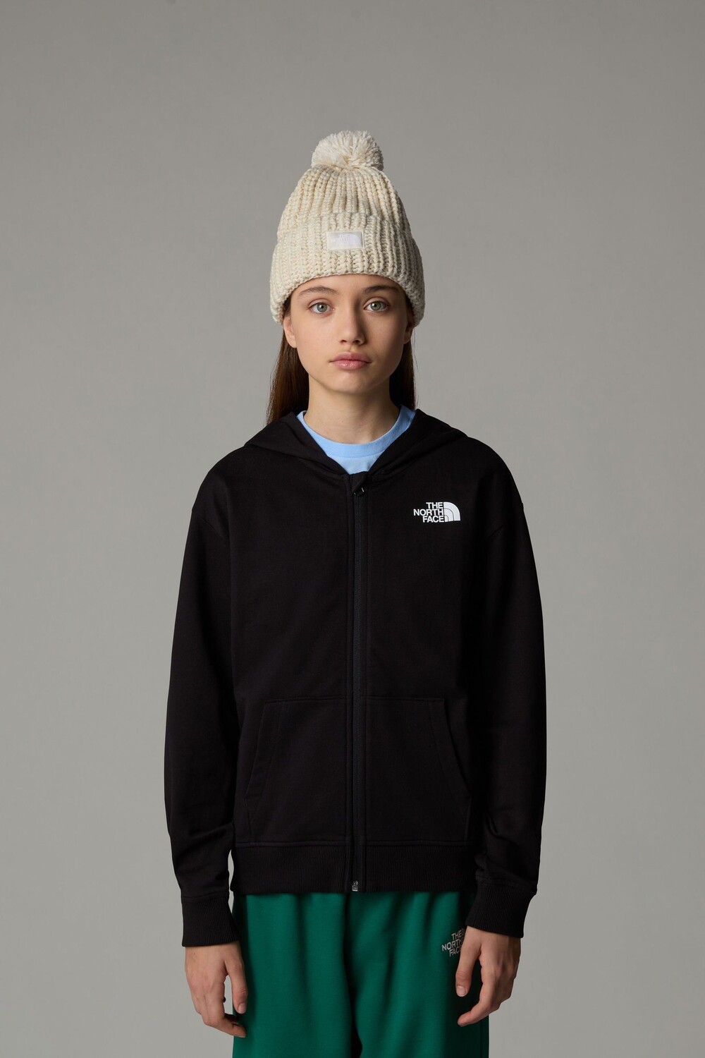 

Толстовка свободного покроя с капюшоном на молнии для девочек The North Face, черный