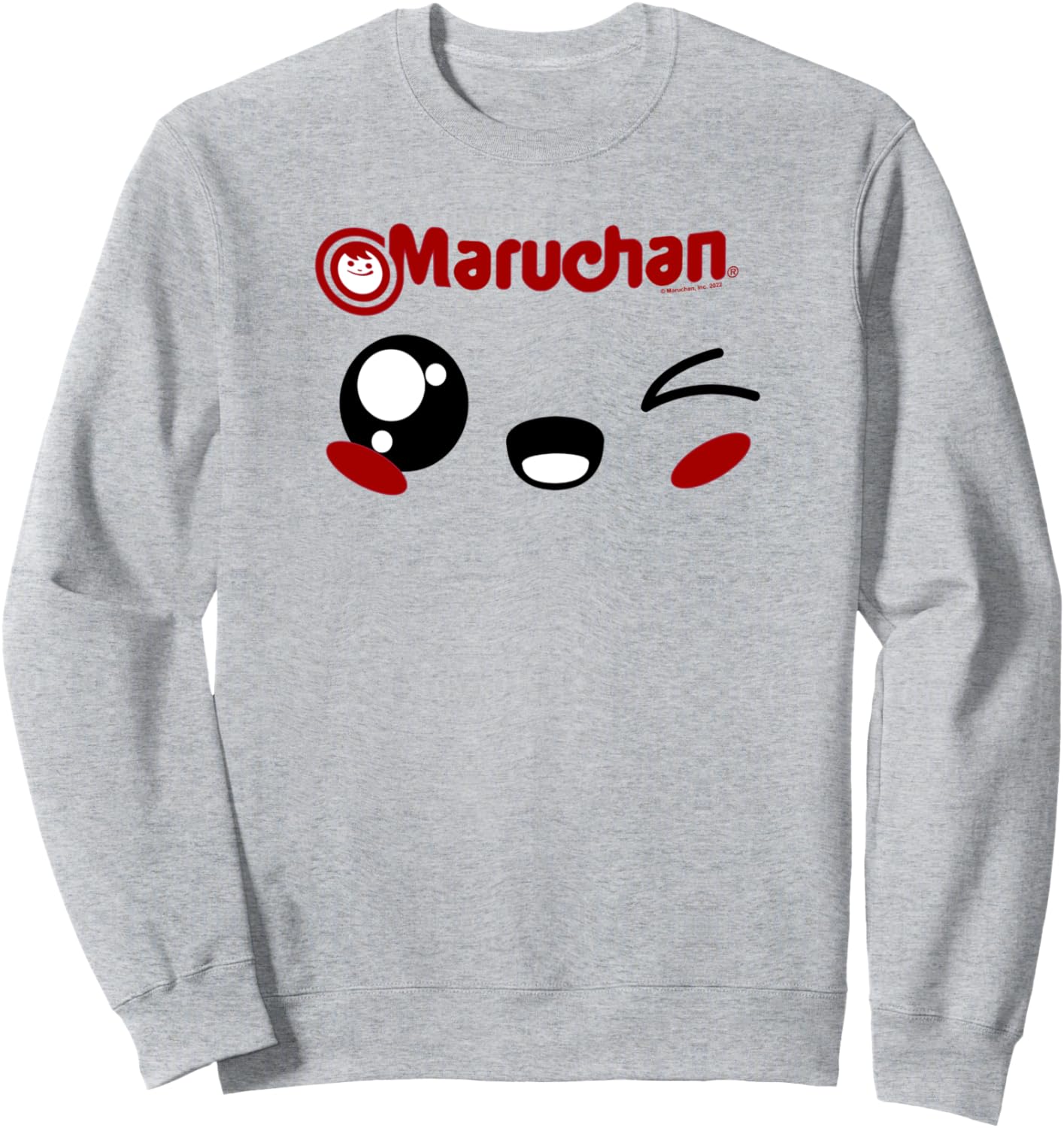 

Толстовка Maruchan с милым подмигивающим счастливым лицом Maru-Chan, серый