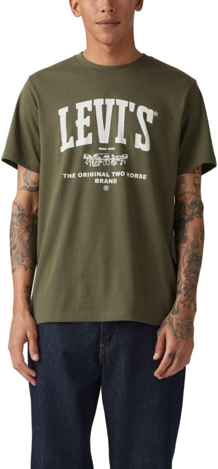 

Мужская футболка с рисунком Levi's (также доступна в размерах Big и Tall), (New) Collegiate Logo Olive Night, Хаки, Мужская футболка с рисунком Levi's (также доступна в размерах Big и Tall), (New) Collegiate Logo Olive Night