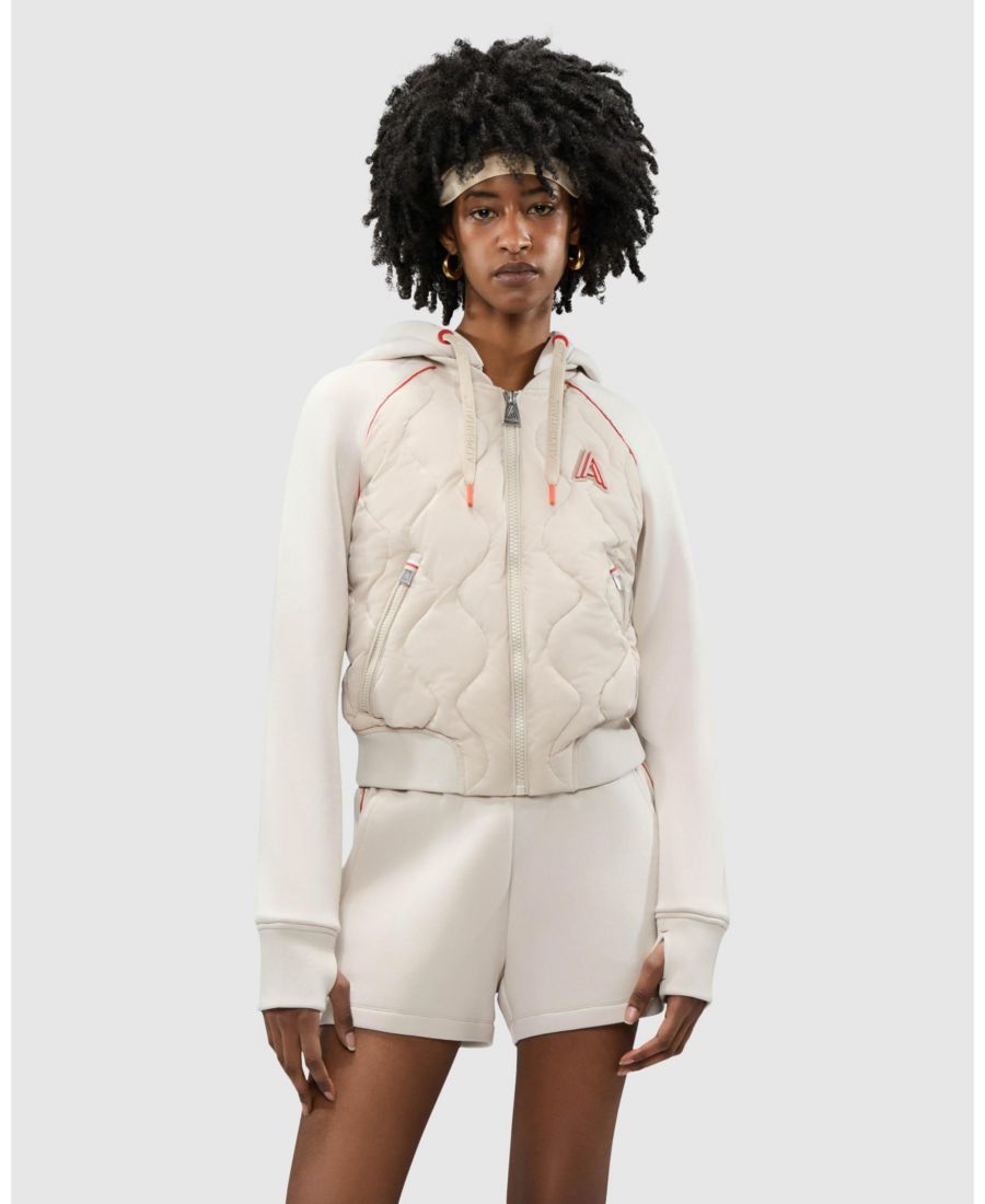 

Женская утепленная куртка-бомбер Sorlin Hybrid со съемным капюшоном Alpenhaus, Stone