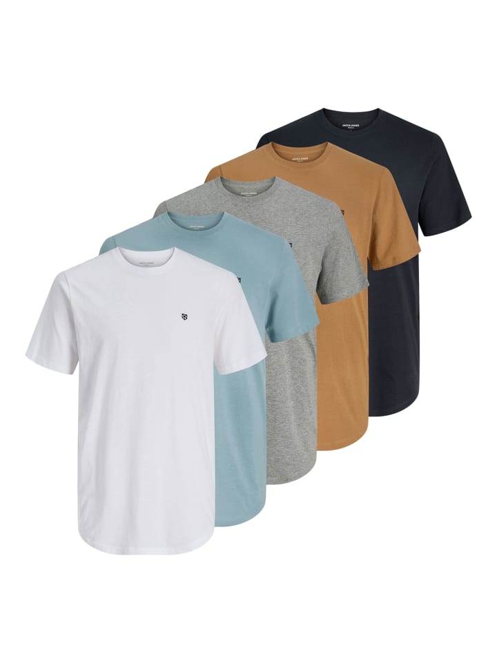 

Футболка из SS Crew Neck 5PK, разноцветная Jack and Jones