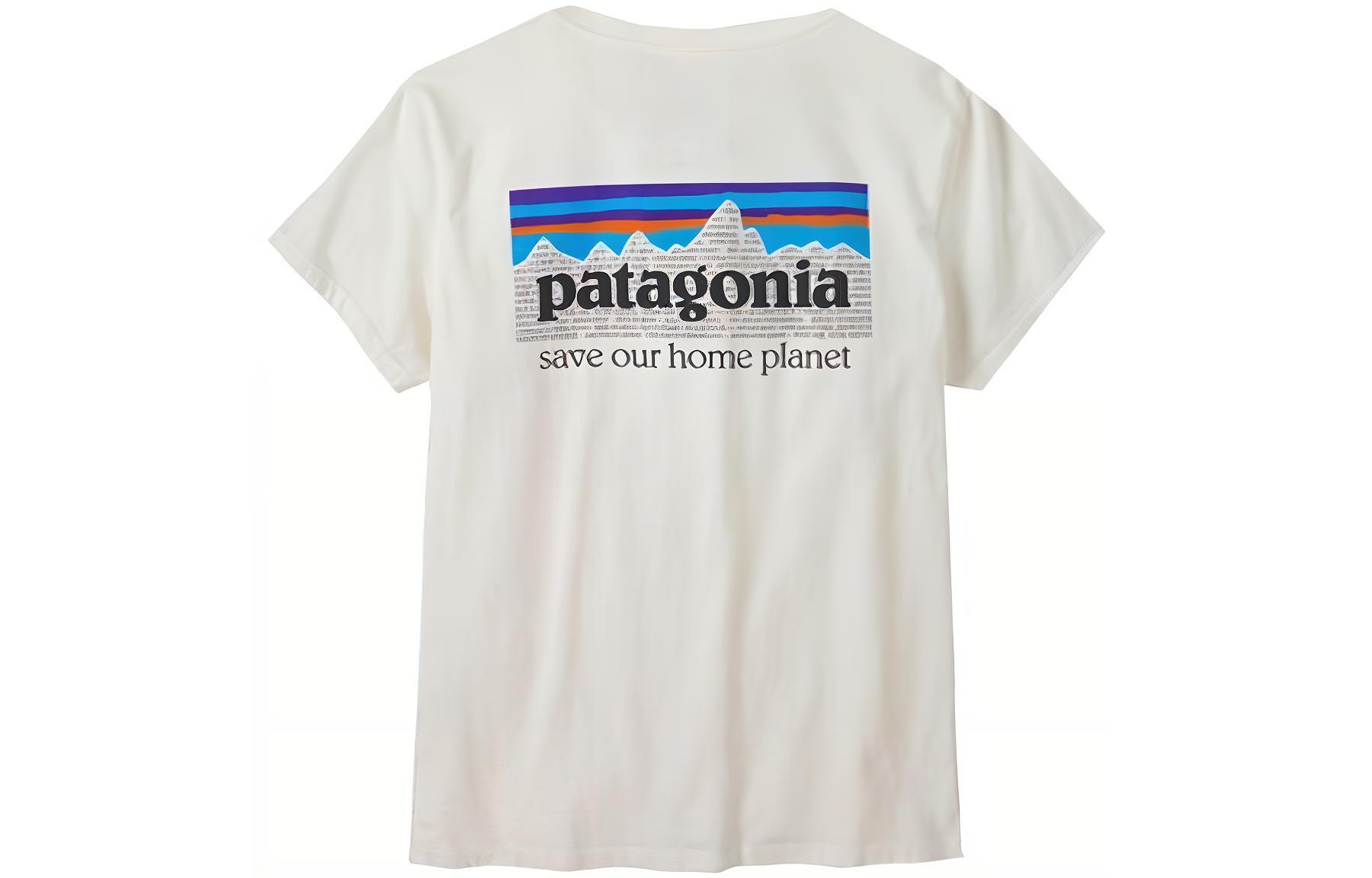 

Женская футболка с органическим принтом и рукавами Patagonia, Nouveau Green/FRESH TEAL