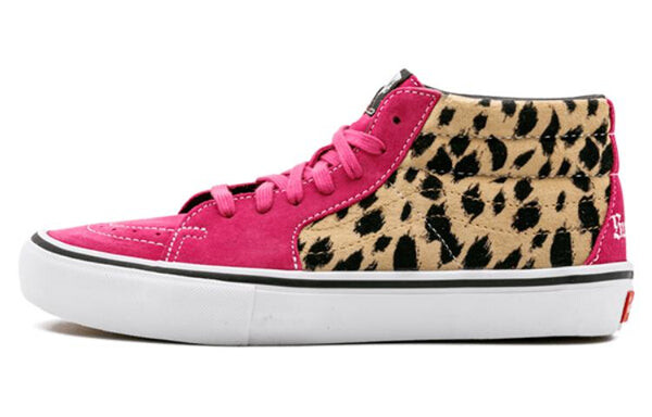 Кроссовки supreme x sk8-mid pro 'cheetah velvet' Vans, розовый — фото 2