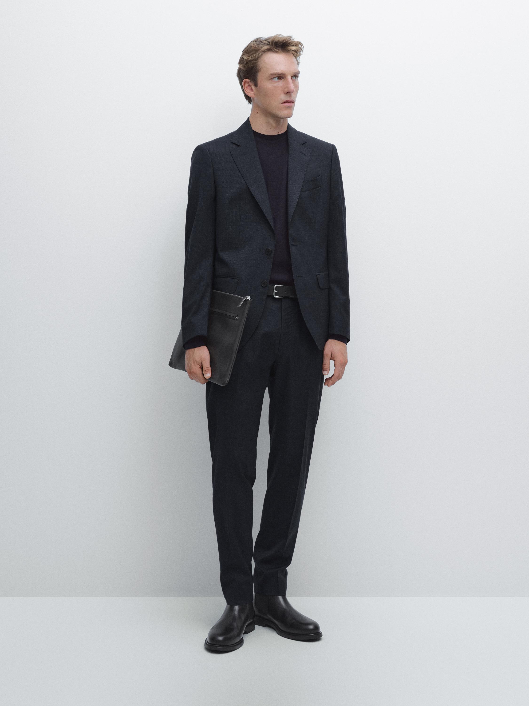 

Пиджак в ломаную клетку Massimo Dutti, темно-синий