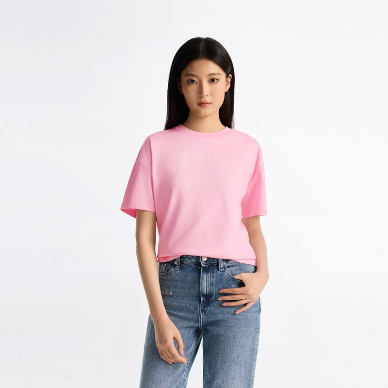 Футболка женская с круглым вырезом Moderate Tommy Hilfiger, светло розовый tol — фото 4