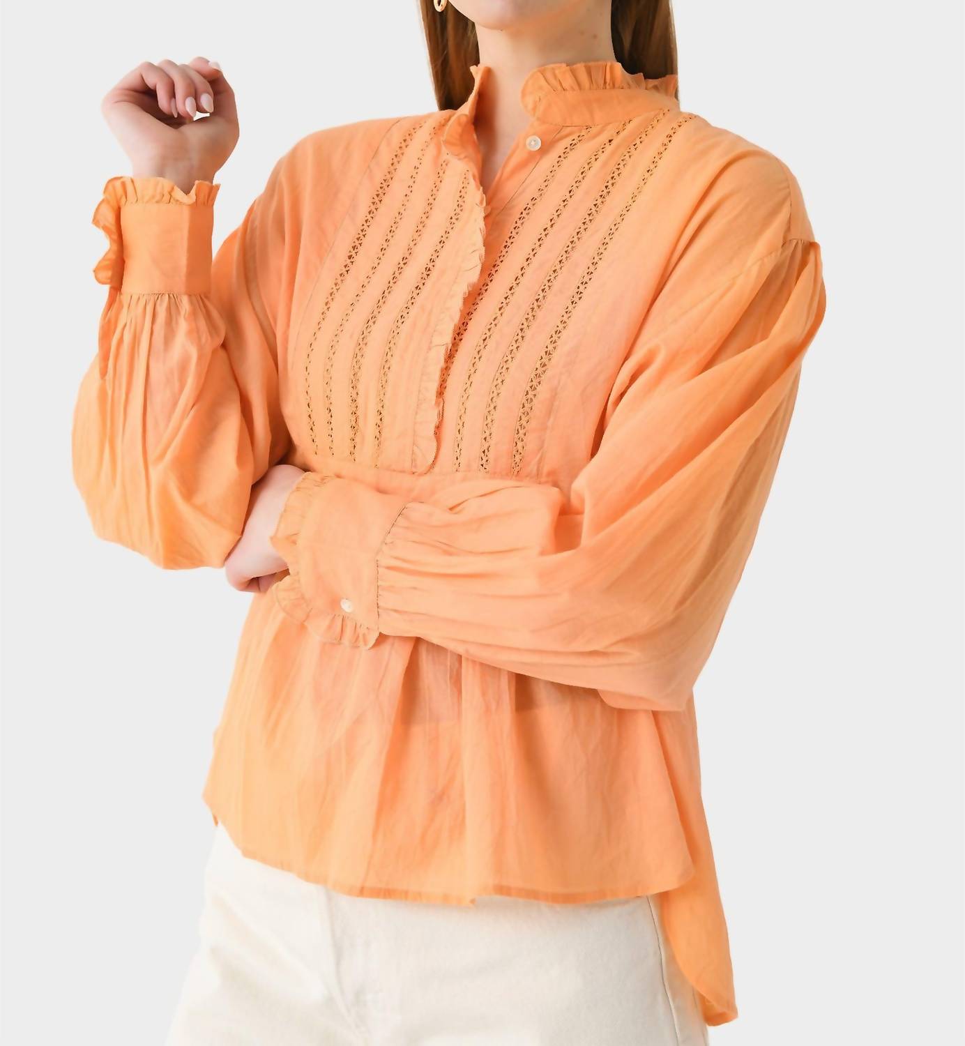 

Анна Викторианская блузка в мандариновом цвете Antik Batik, Tangerine