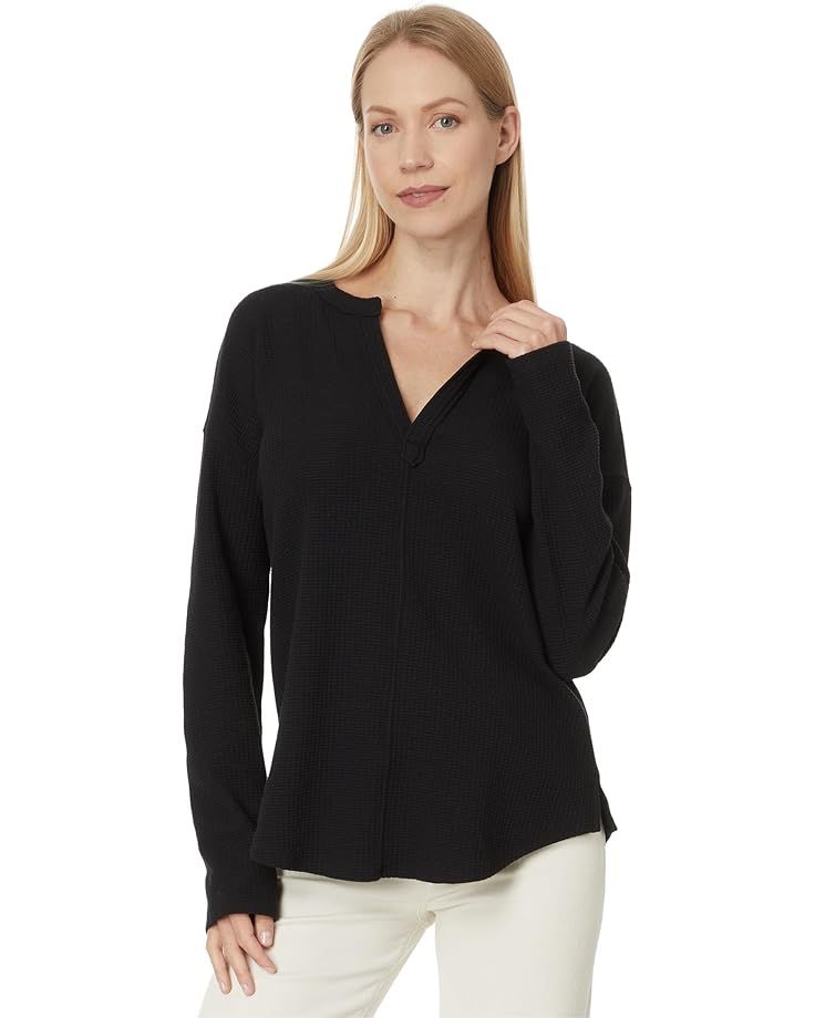 

Женская блузка Lilla P Rounded Hem Split Neck, Black